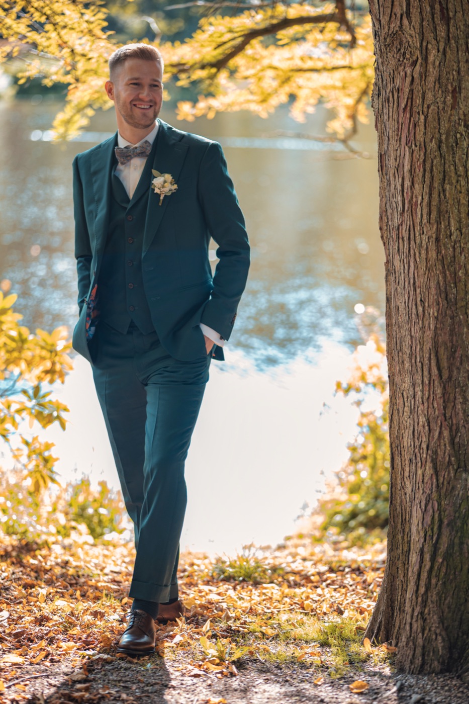 Natürliche Reaktion beim ersten Sehen am Hochzeitstag